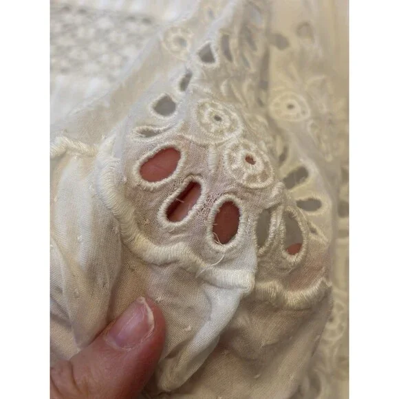 Sea New York Marina White Eyelet Long Sleeve Dress Lace Embroidered Size L - Picture 16 of 16